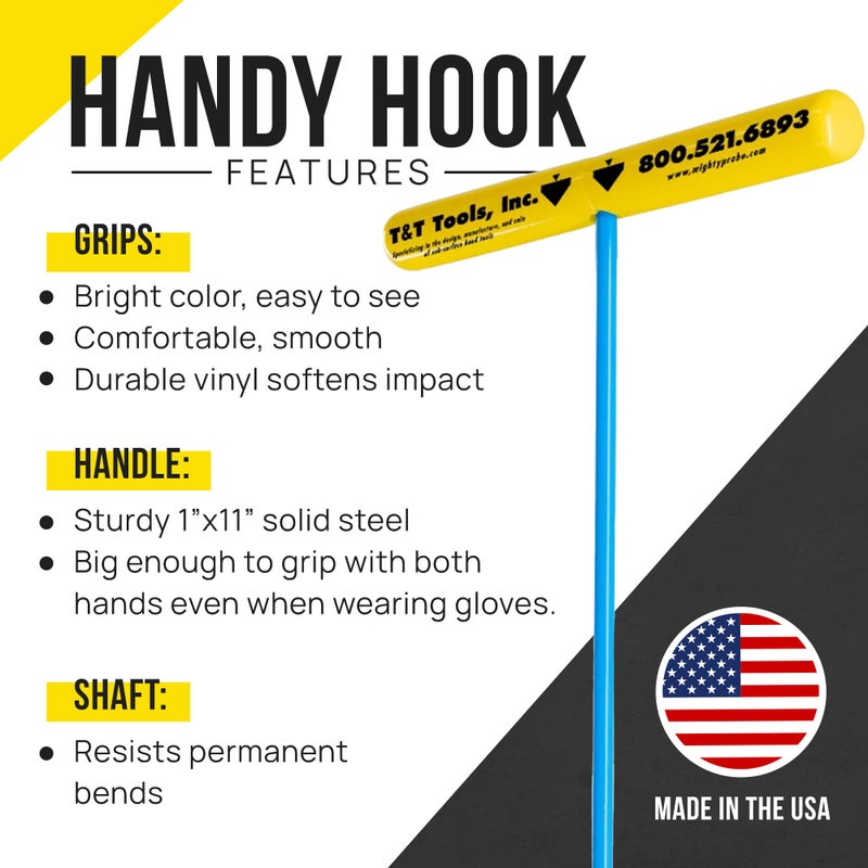 T & T Tools T&T Tools Heavy Duty Handy Hook â€“ Portable 30 Inch with 3/8" Round Pump Hook End â€“Multipurpose Lifting and Pulling Tool for Manhole Covers, Septic Tanks, Storm Drains, Sewer Lids & More â€“1 Pack - Image 2